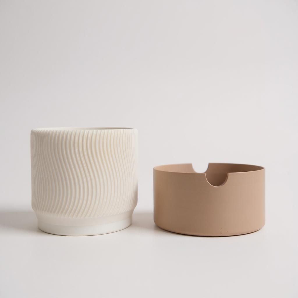 2-Piece Ribbed Planter Set - View 3